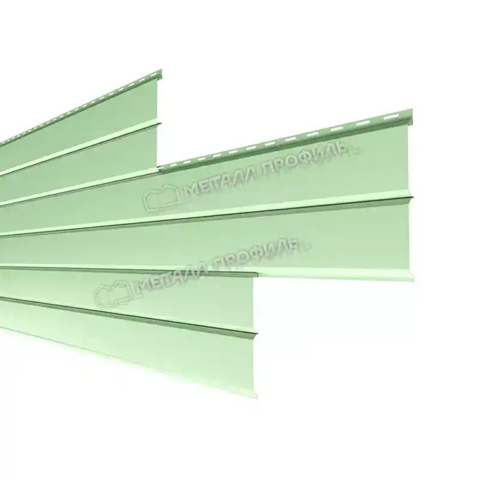 Металлический сайдинг Lбрус-XL-В Металл-Профиль NormanMP RAL 6019 Зеленая пастель 14х335